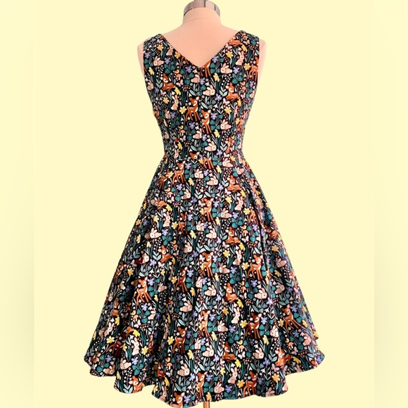 Bambi Floral Print V Neck Dress by Eva Rose - Picture 5 of 10